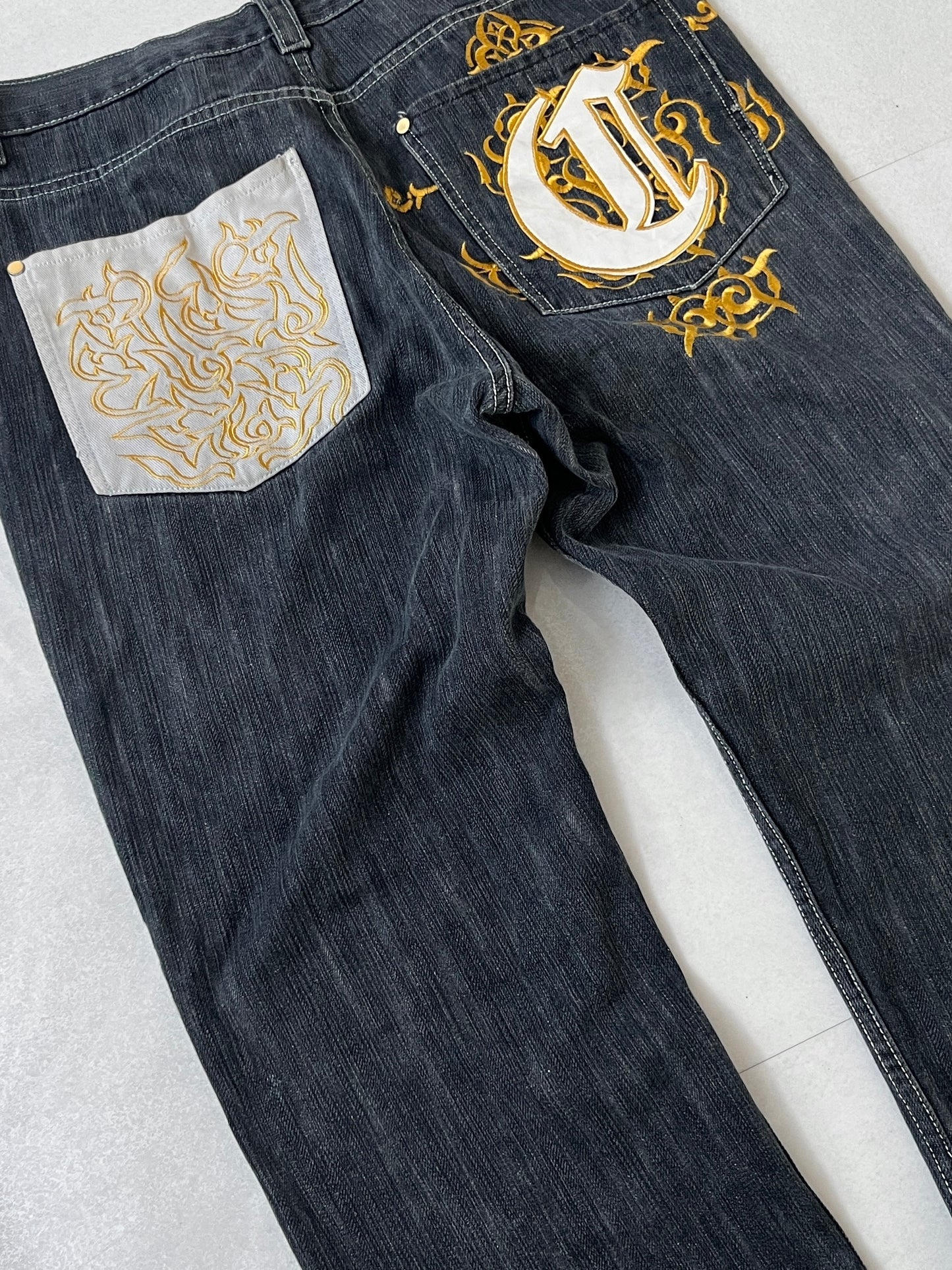 Coogi Black Wide Jeans Size W40