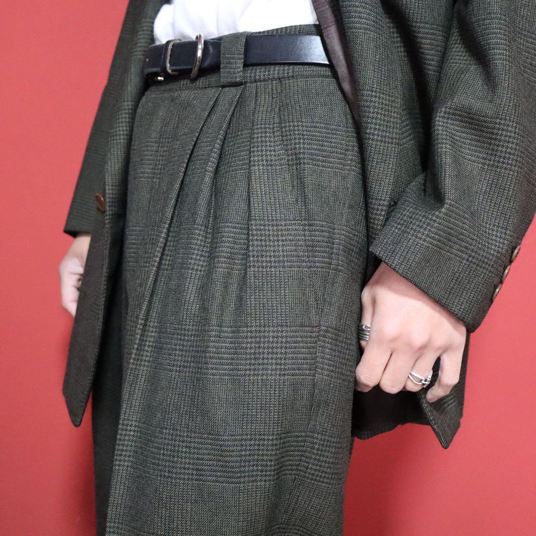 Gianni Versace 80s Khaki Houndstooth Jacket Size 46