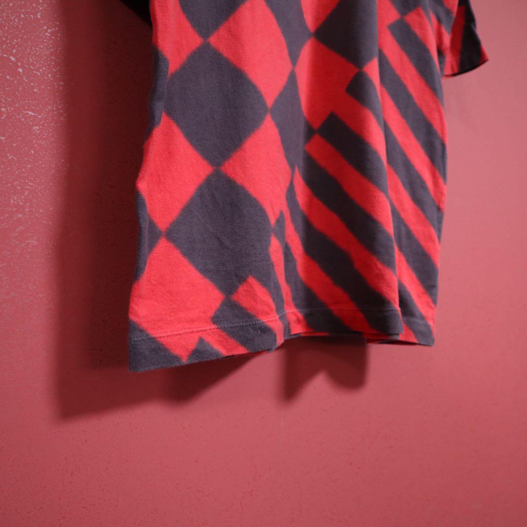 Issey Miyake Bleached Tie-dye Stripe Check T-Shirt Size 2