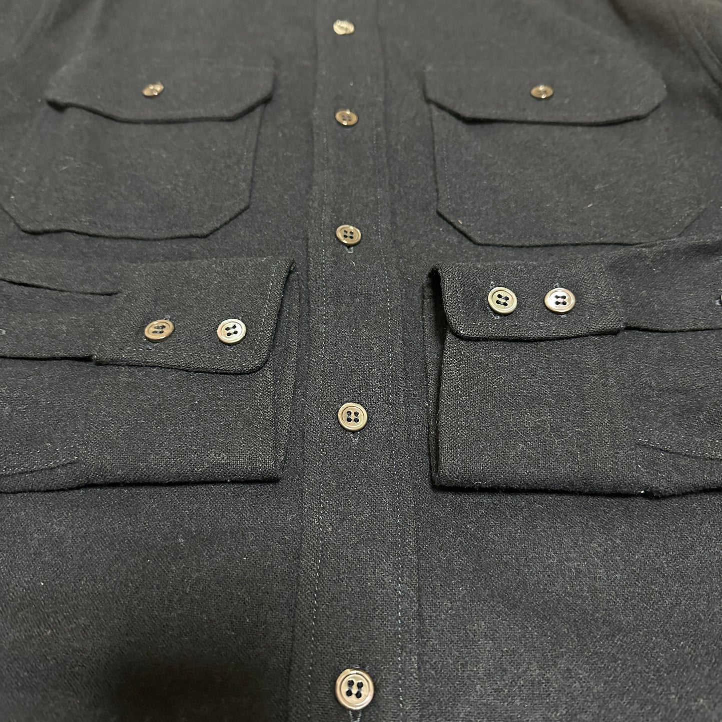 PRADA Navy Wool Military Shirt