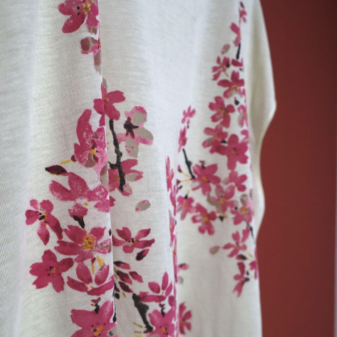 Balenciaga Rare Vintage Cherry Blossom Sheer Long Sleeve Size L