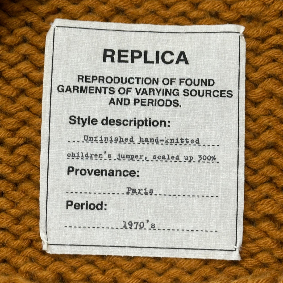MAISON MARGIELA 17AW Replica Fringed Sweater Size S