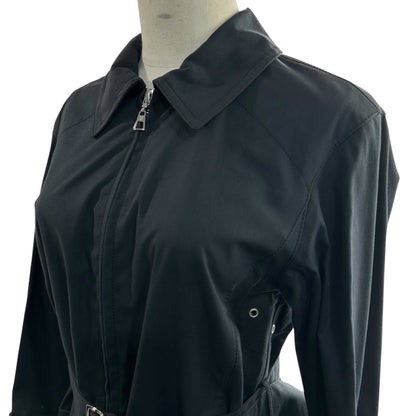 LOUIS VUITTON Monogram Zip Coated Macintosh Coat Size 34