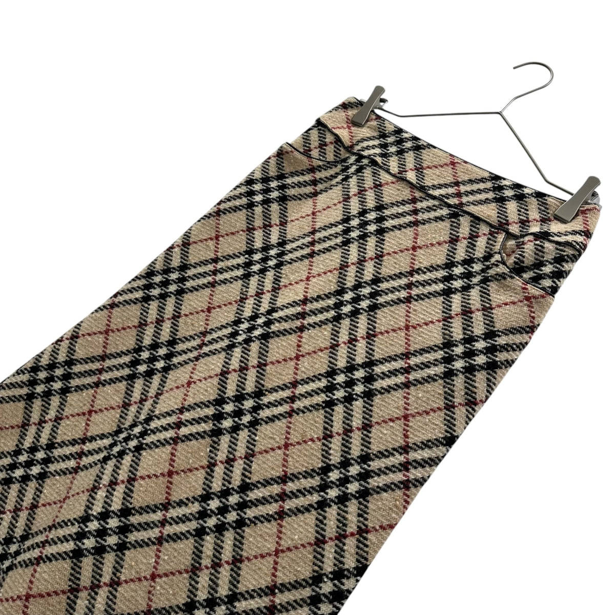 BURBERRY LONDON Nova Check Wool Long Skirt Multi Size 38