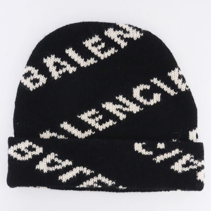 BALENCIAGA 19AW Allover Logo Beanie Black Size F