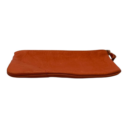 COMME des GARCONS Washed Leather Zip Wallet Orange Size FREE