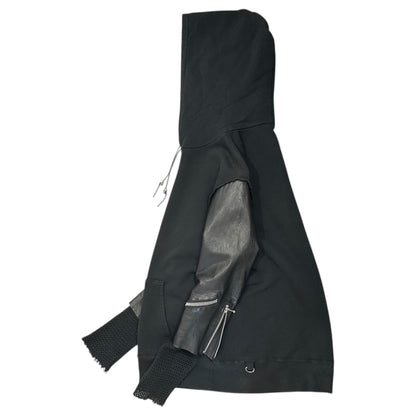 UNDERCOVERISM 03AW Paper Doll Leather Hoodie Black Size M