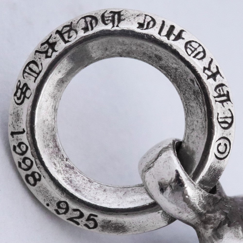 CHROME HEARTS 1 Ball Tiny CH Cross Charm Silver Size F