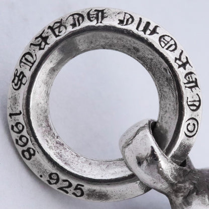 CHROME HEARTS 1 Ball Tiny CH Cross Charm Silver Size F