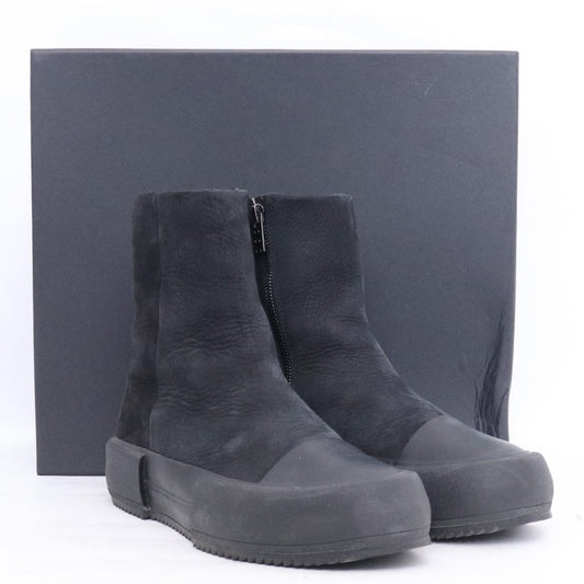 DEVOA Cow Nubuck Leather Hi-Top Sneakers Black Size EU 41
