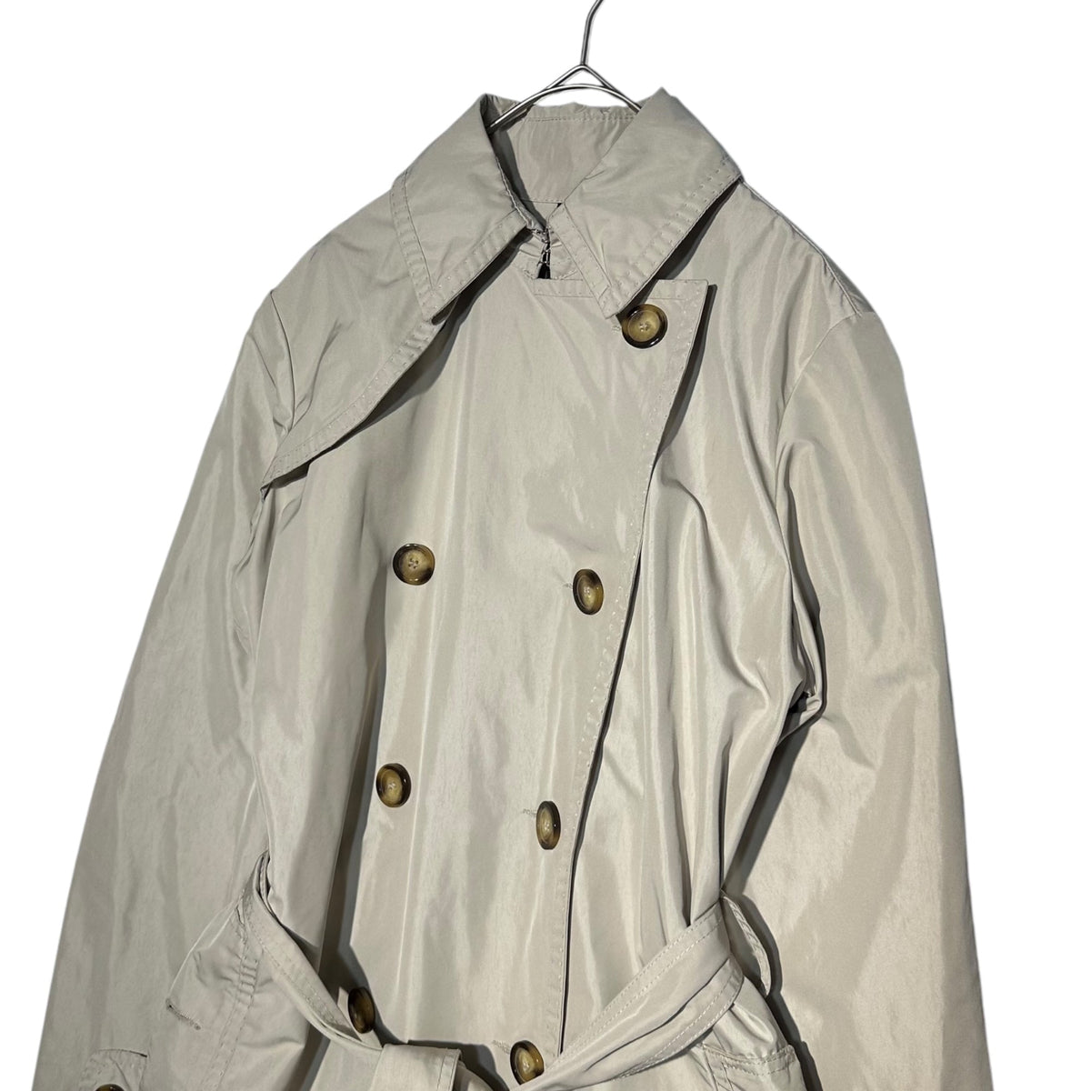 MONCLER Nylon Trench Coat Ivory Size 0