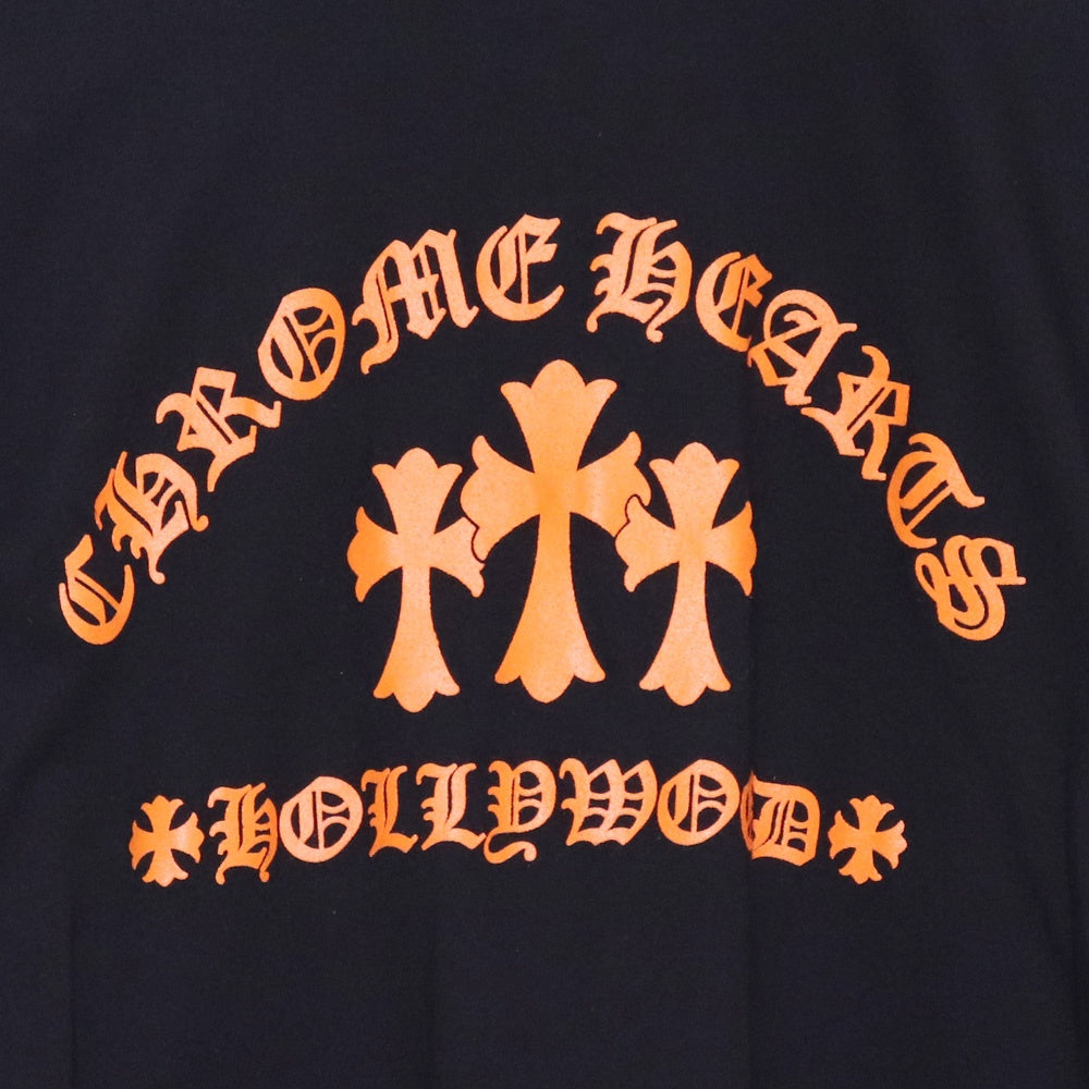 CHROME HEARTS Orange Cemetery Cross Tee Black Size L