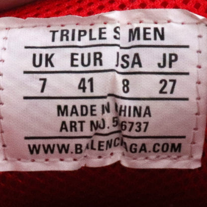 BALENCIAGA Triple S Sneakers Red Gray Size 41 Size EU 41