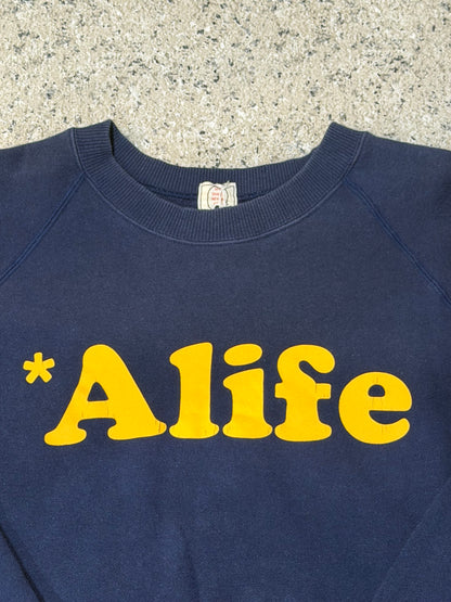 Bape Alife Logo Raglan Sweatshirt Navy Size L