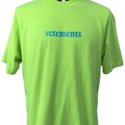 Vetements Logo Print T-Shirt Green Size S