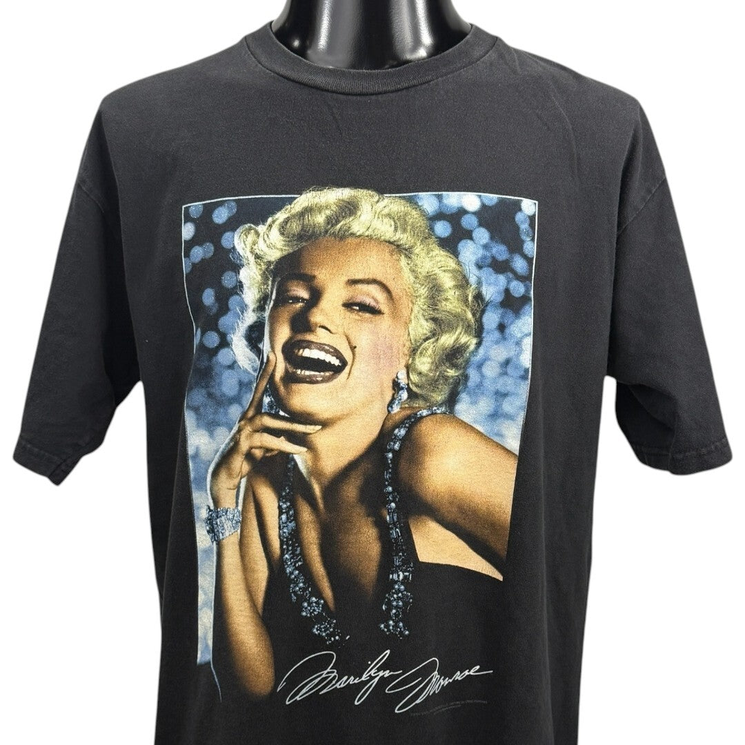 MARILYN MONROE 00s Vintage Signature Graphic T-Shirt Size L