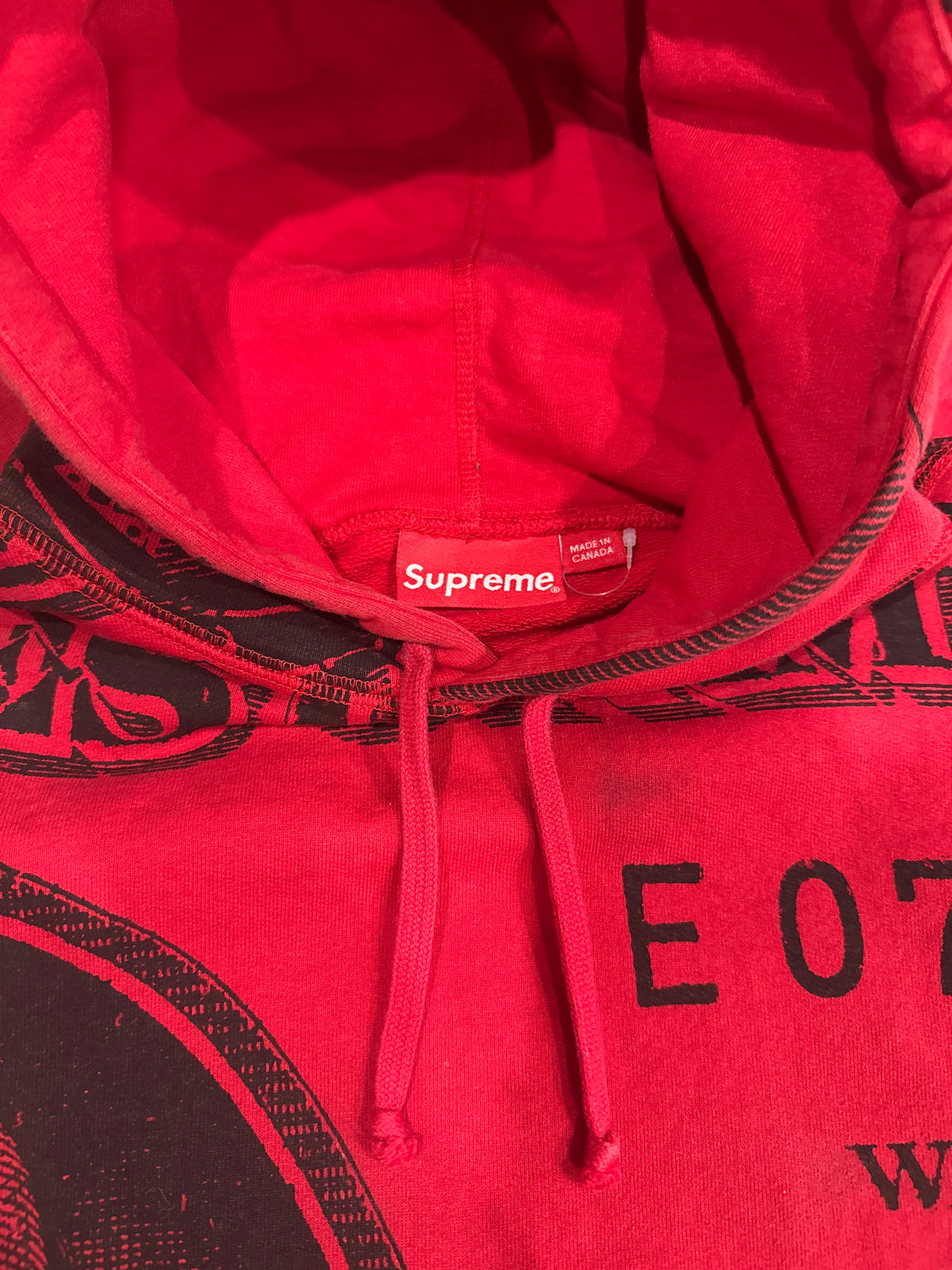 Supreme Franklin Pullover Hoodie Red Size M