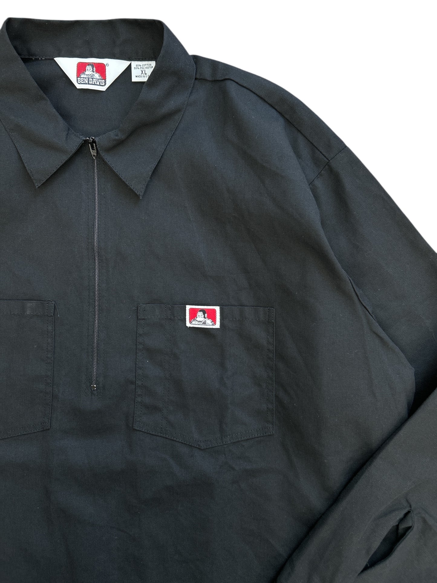 BEN DAVIS 90s HALF ZIP PULLOVER SHIRT Size XL