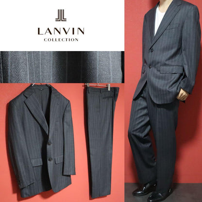 Lanvin Gray Cashmere Blend Striped Jacket Size M