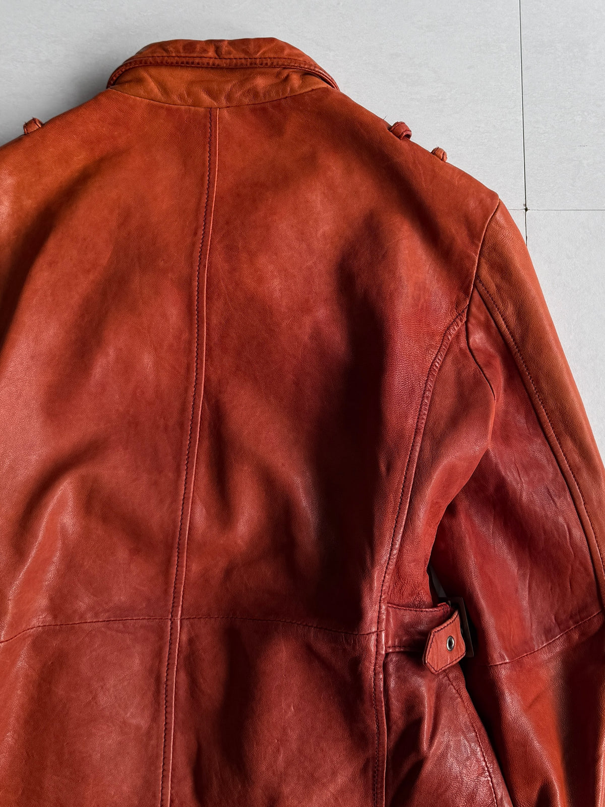 TORNADO MART Double Zip Leather Jacket Size M