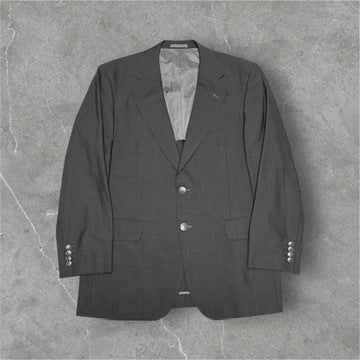 Burberrys 90s Blue-Gray Wool Tailored Jacket