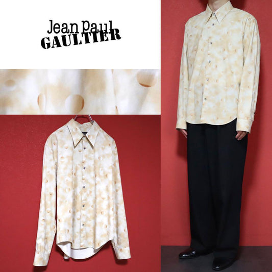 Jean Paul Gaultier Gradation Dot Shirt Beige Size 50