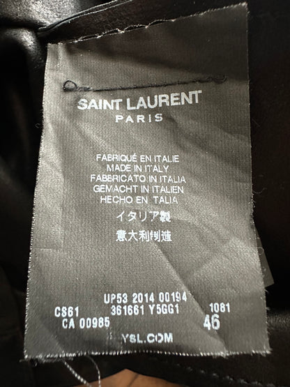 Saint Laurent AW14 Lace Up Cowhide Leather Pants