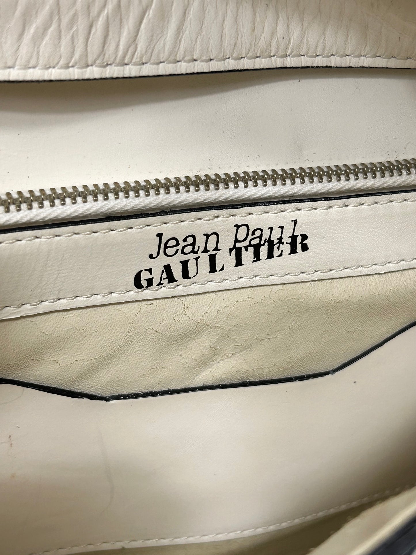 Jean Paul Gaultier checker line shoulder bag