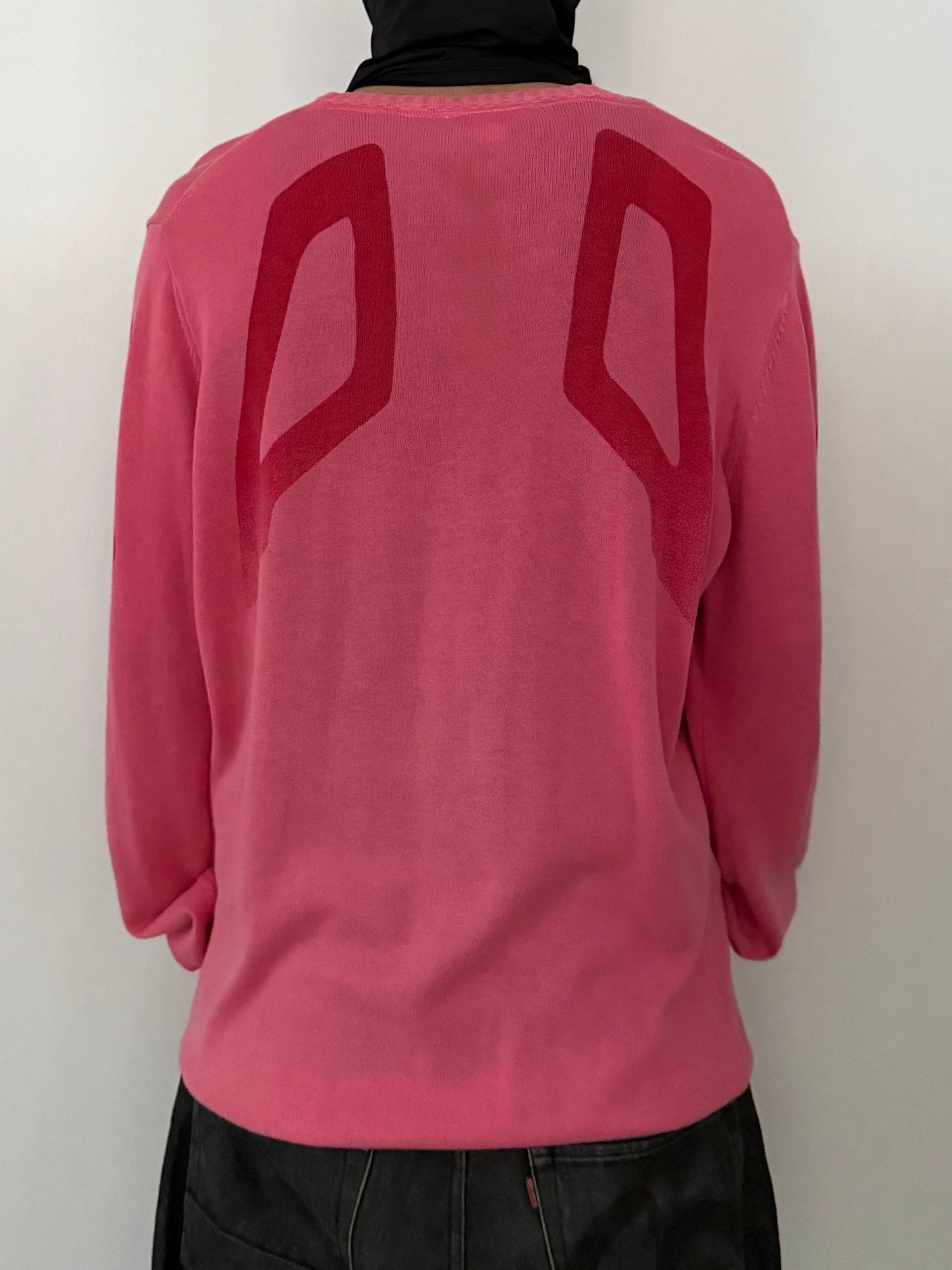 Diesel Pink Cotton Long Sleeve Knit Henley Size L