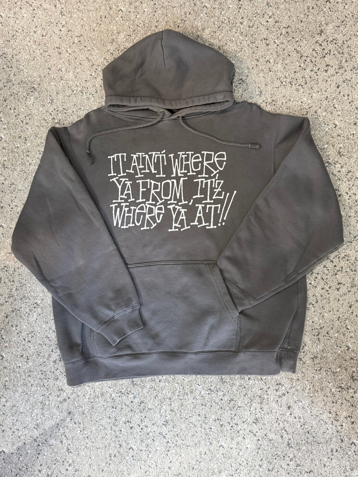 Stussy Shawn Photo Pullover Hoodie Charcoal Gray Size L