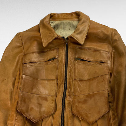 unknown Leather Jacket Brown Size S