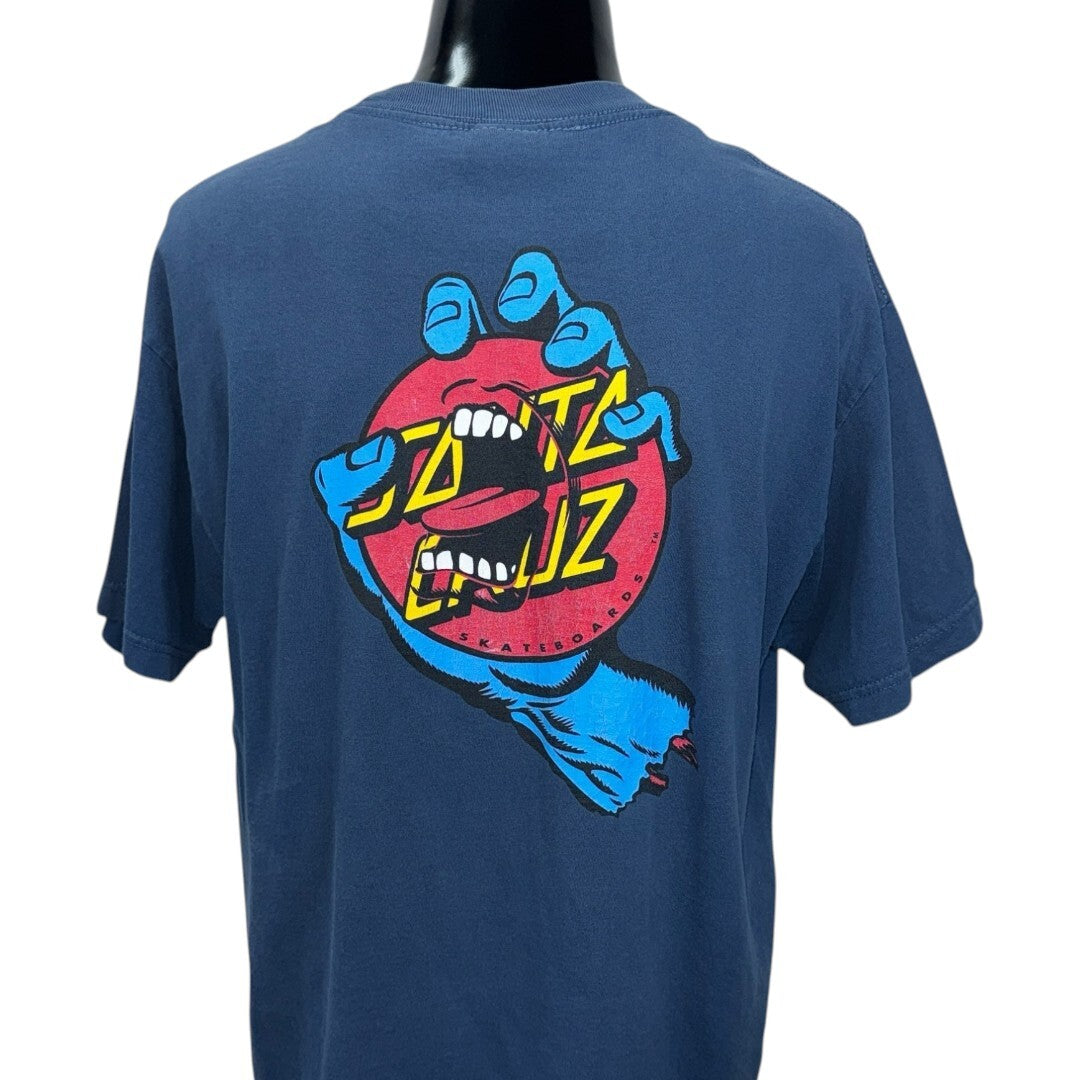 SANTA CRUZ 00s "SCREAMING DOT" Vintage Fade Blue Size LXL