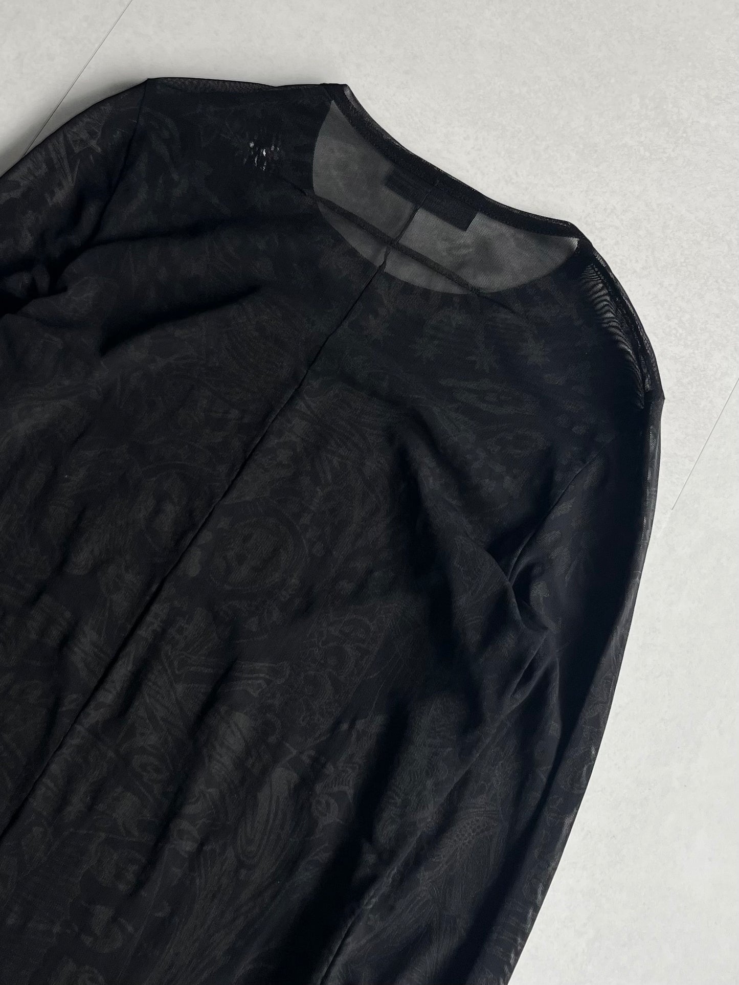 Givenchy Black See-Through Henley Shirt Size XXS