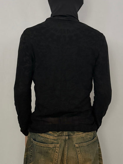 Givenchy Black See-Through Henley Shirt Size XXS