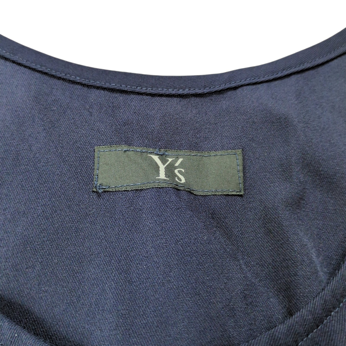 Y's Navy Wool Gabardine No Sleeve One Piece