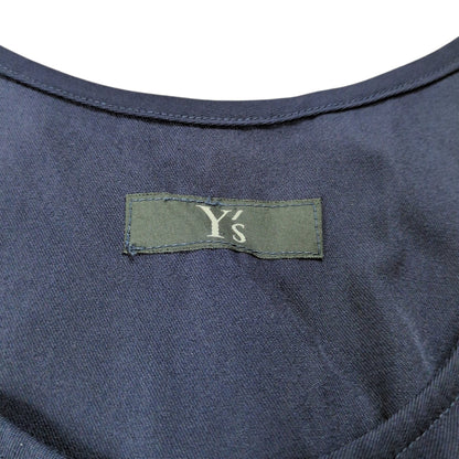 Y's Navy Wool Gabardine No Sleeve One Piece