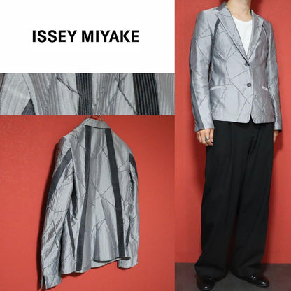 ISSEY MIYAKE 09AW A-POC Silver Quilted Blazer Size 3