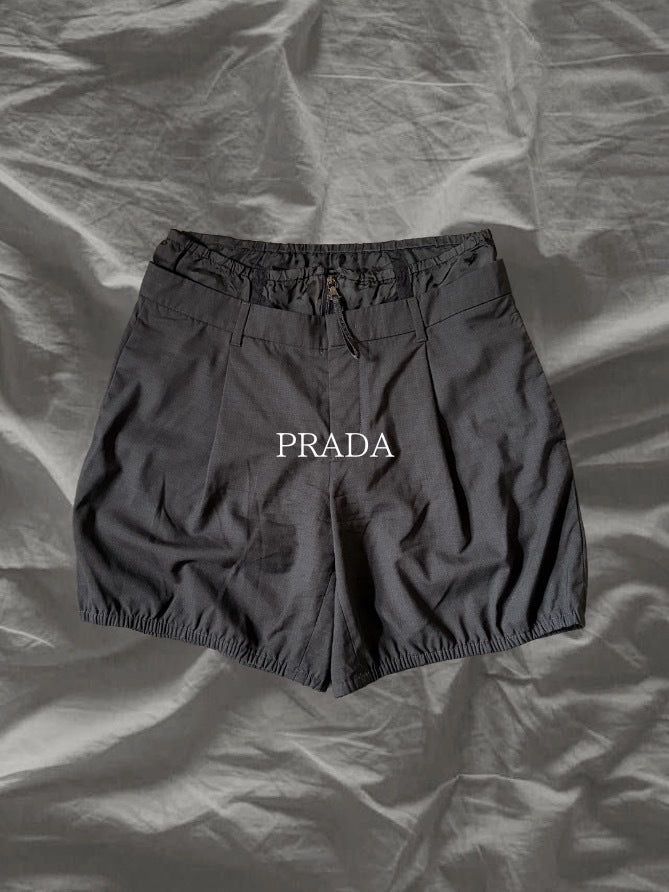 PRADA SS09 Virgin Wool Tailored Shorts Gray Size S