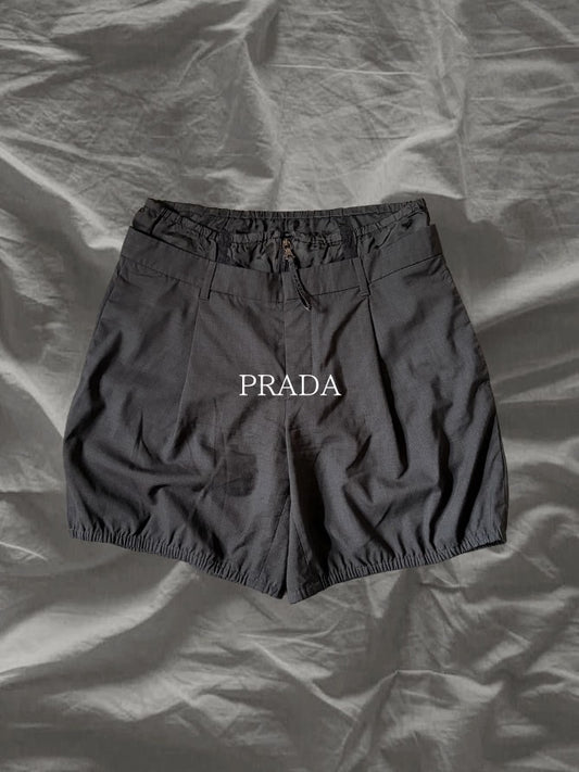 PRADA SS09 Virgin Wool Tailored Shorts Gray Size S