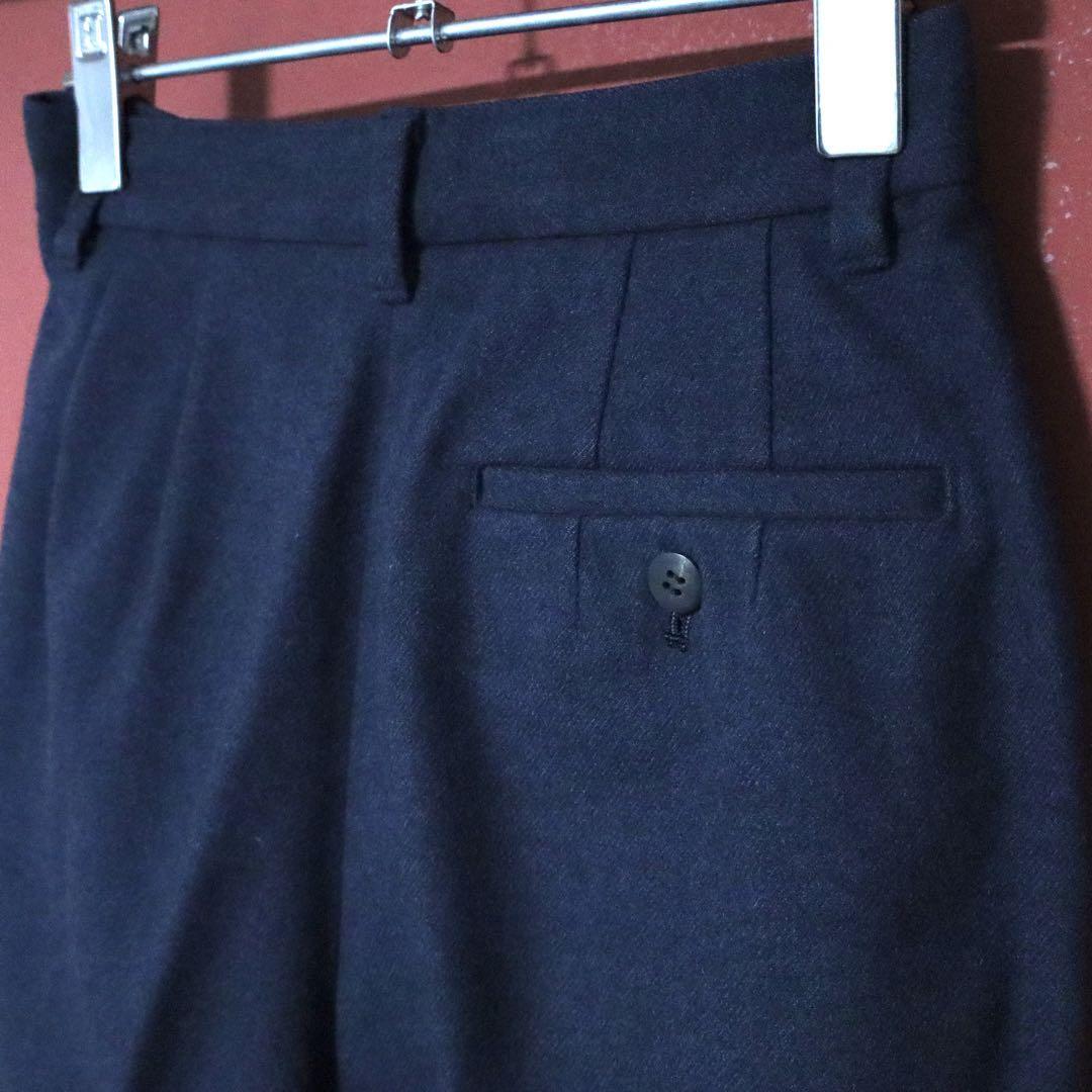 Issey Miyake 97AW Two-Tuck Wool Wide Slacks Blue Size 2