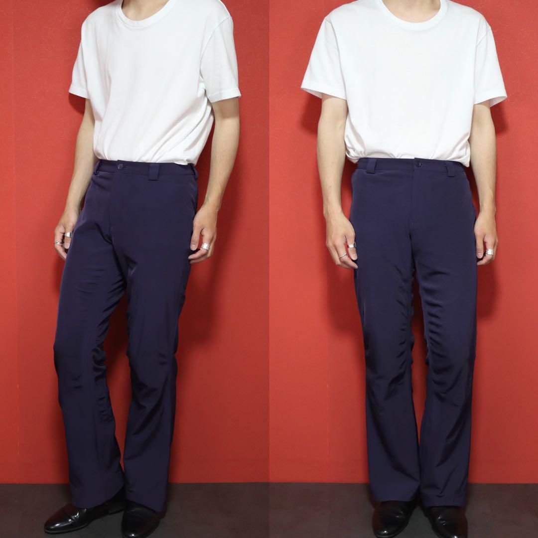 Issey Miyake Purple Nylon Stretch Crinkled Flare Size 2