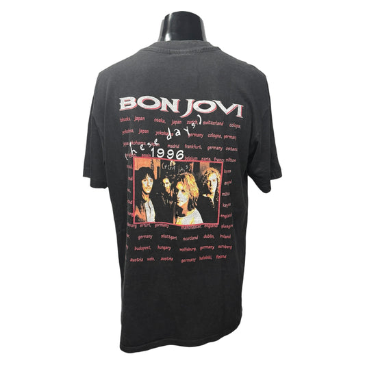 BON JOVI 90s "THESE DAYS 1996 TOUR" Vintage T-Shirt Size L