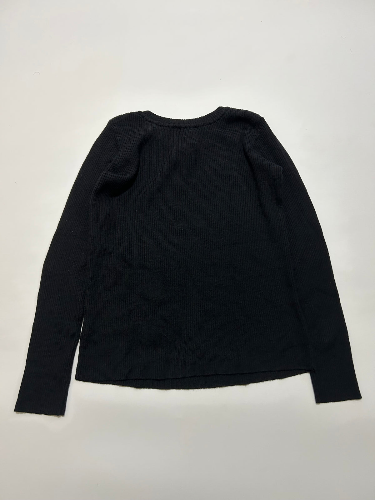 AGNES B. 90s Ribbed Knit Wool Sweater Black