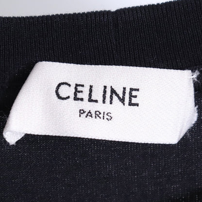 CELINE 38AW Small Logo Print Loose T-Shirt Black Size XS