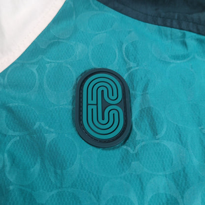 COACH Signature Logo Color Block Track Jacket Green Size S