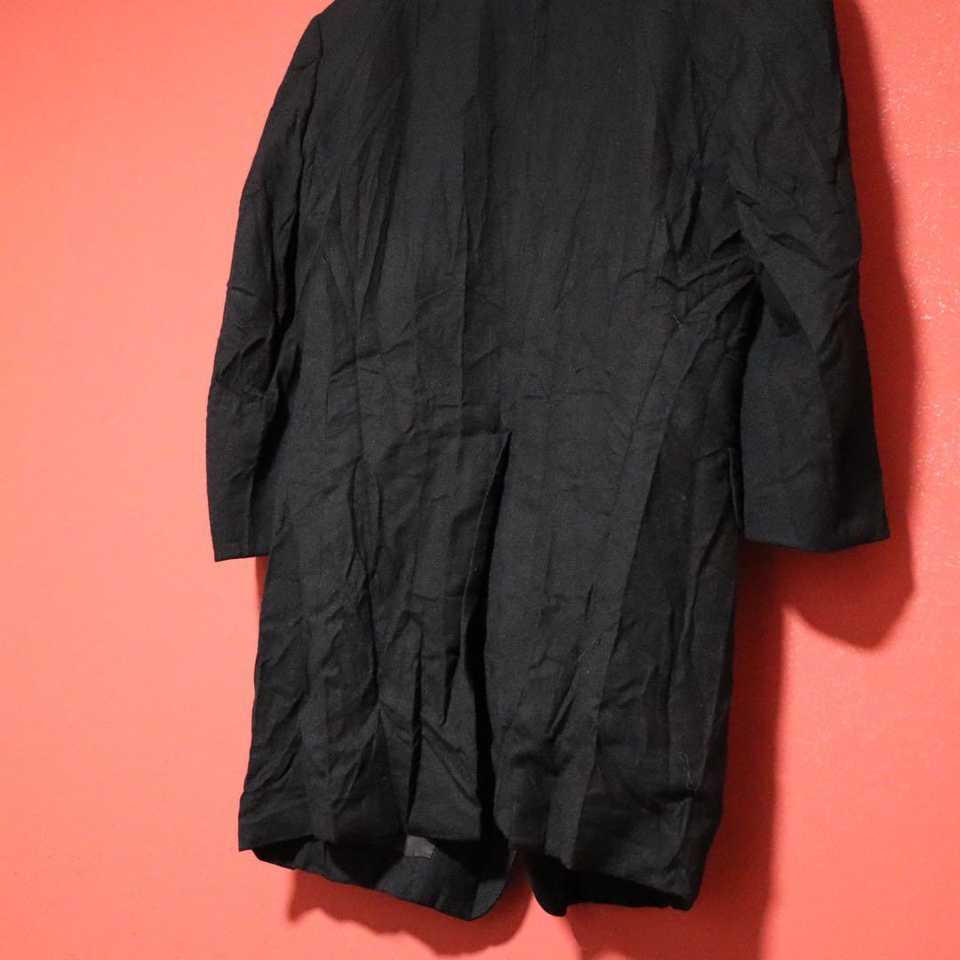 Yohji Yamamoto Black Silk Paneled Crinkled Tailored Size 3