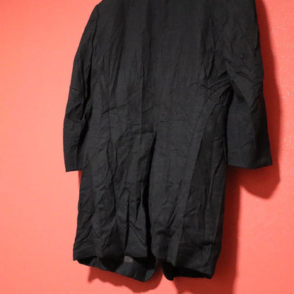 Yohji Yamamoto Black Silk Paneled Crinkled Tailored Size 3