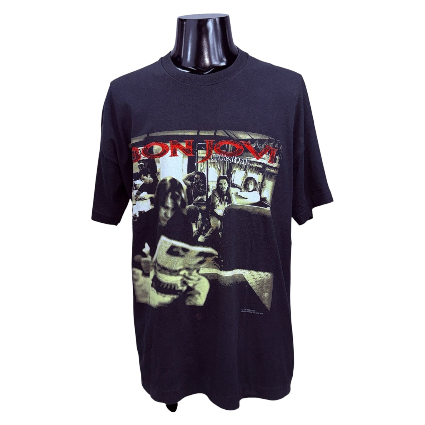 BON JOVI 90s Cross Road Tour World Map Single Stitch Size XL