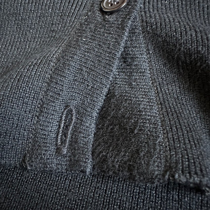 ISSEY MIYAKE SS96 Silk Blend V-Neck Dark Navy