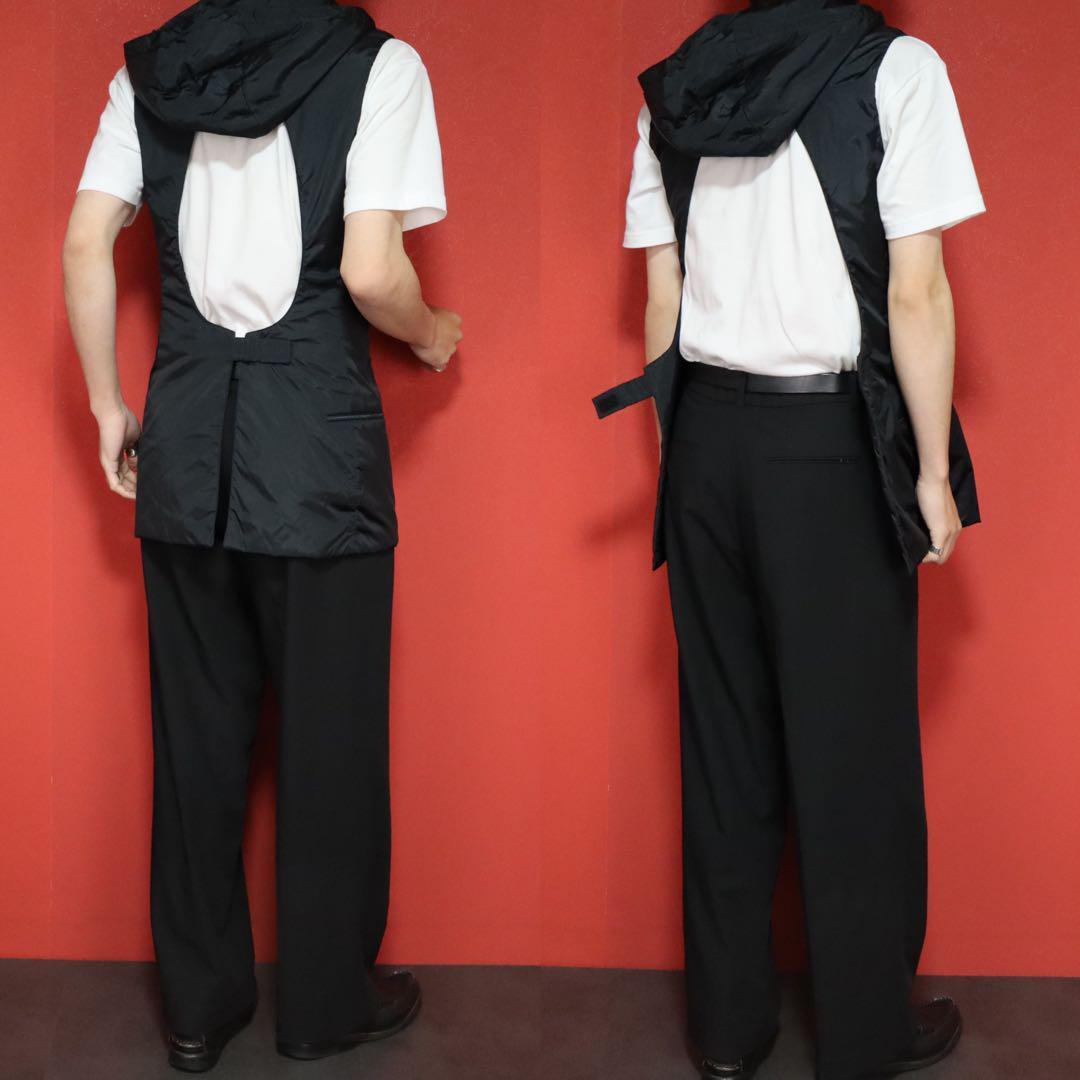 Prada Nylon Hooded Half-Zip Vest with Back Hole Size 44